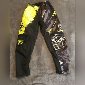 O'Neal Black and Yellow Graphic Youth Riding Pants